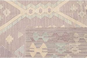 Tappeto Kilim Geometrico Lilla Avorio 180x240 Cm