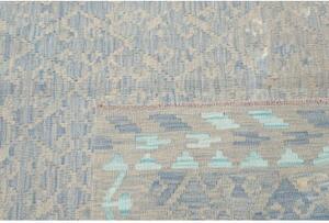 Tappeto Kilim Geometrico Azzurro Beige 174x241 Cm