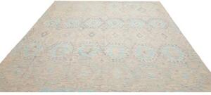 Tappeto Kilim Geometrico Beige Azzurro 261x290 Cm