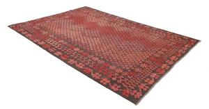 Tappeto Kilim Geometrico Rosso Nero 202x283 Cm