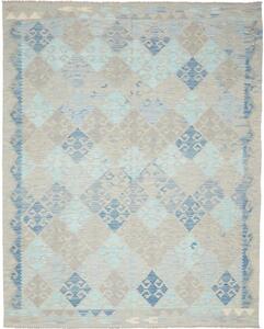 Tappeto Kilim Geometrico Azzurro Grigio 189x245 Cm