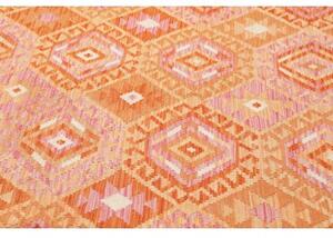 Tappeto Kilim Geometrico Arancione Rosa 173x230 Cm