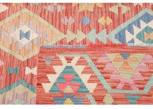 Tappeto Kilim Geometrico Terracotta Azzurro 205x298 Cm