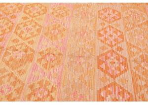 Tappeto Kilim Stilizzato Arancione Rosa 180x243 Cm