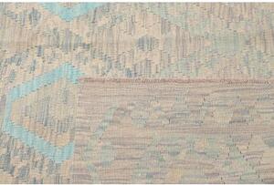 Tappeto Kilim Geometrico Beige Azzurro 261x290 Cm