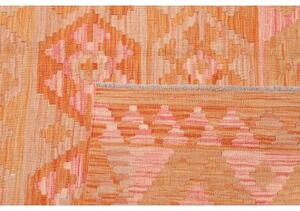 Tappeto Kilim Stilizzato Arancione Rosa 180x243 Cm