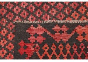 Tappeto Kilim Geometrico Rosso Nero 202x283 Cm