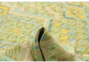 Tappeto Kilim Geometrico Verde Beige 256x340 Cm