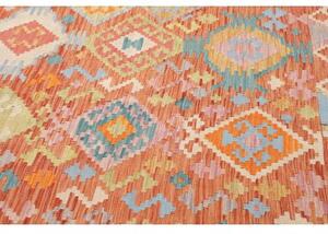 Tappeto Kilim Geometrico Arancione Multicolore 213x291 Cm