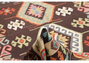 Tappeto Kilim Geometrico Marrone Scuro Multicolore 206x293 Cm