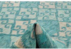 Tappeto Kilim Geometrico Acquamarina Avorio 239x339 Cm