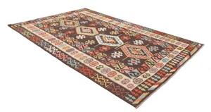 Tappeto Kilim Geometrico Marrone Scuro Multicolore 206x293 Cm