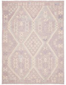 Tappeto Kilim Geometrico Lilla Avorio 180x240 Cm