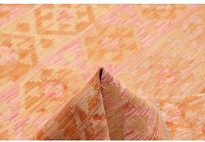 Tappeto Kilim Stilizzato Arancione Rosa 180x243 Cm
