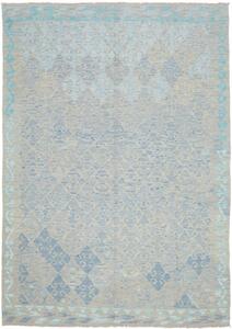 Tappeto Kilim Geometrico Azzurro Beige 174x241 Cm
