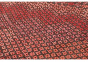 Tappeto Kilim Geometrico Rosso Nero 202x283 Cm