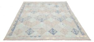 Tappeto Kilim Geometrico Azzurro Grigio 189x245 Cm