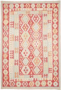 Tappeto Kilim Geometrico Rosso Beige 200x295 Cm