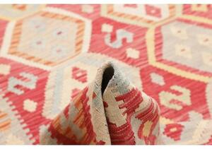 Tappeto Kilim Geometrico Rosso Beige 200x295 Cm