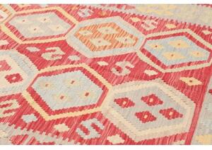 Tappeto Kilim Geometrico Rosso Beige 200x295 Cm