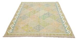 Tappeto Kilim Stilizzato Verde Salvia Azzurro 150x203 Cm