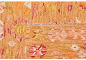 Tappeto Kilim Geometrico Arancione Rosa 129x176 Cm