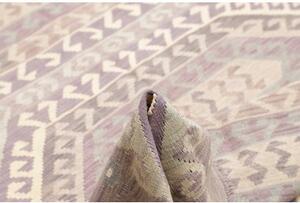 Tappeto Kilim Stilizzato Grigio Tortora Malva 177x241 Cm