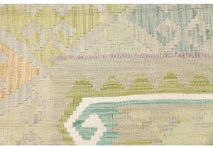 Tappeto Kilim Stilizzato Verde Salvia Azzurro 150x203 Cm