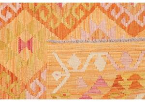 Tappeto Kilim Geometrico Arancione Giallo 125x174 Cm