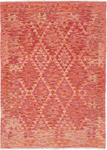 Tappeto Kilim Geometrico Rosso Corallo Arancione 128x177 Cm