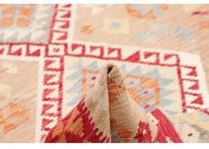 Tappeto Kilim Geometrico Rosso Beige 173x235 Cm