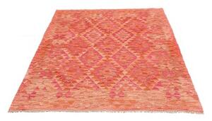 Tappeto Kilim Geometrico Rosso Corallo Arancione 128x177 Cm