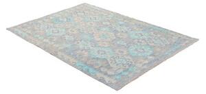Tappeto Kilim Geometrico Azzurro Grigio 127x171 Cm