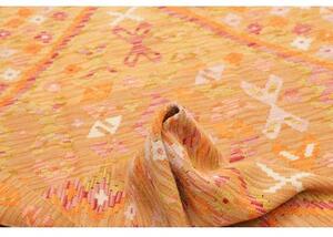 Tappeto Kilim Geometrico Arancione Rosa 129x176 Cm