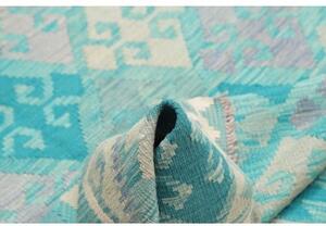 Tappeto Kilim Geometrico Turchese Beige 121x178 Cm