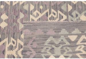 Tappeto Kilim Geometrico Grigio Lavanda 126x174 Cm