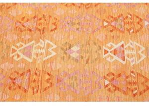 Tappeto Kilim Geometrico Arancione Rosa 128x185 Cm