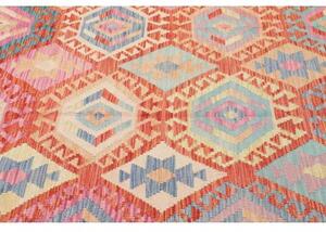 Tappeto Kilim Stilizzato Ruggine Azzurro 181x258 Cm