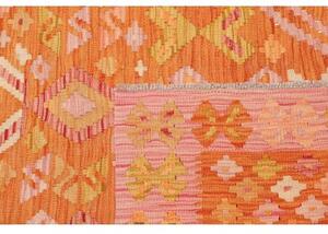 Tappeto Kilim Stilizzato Arancione Rosa 135x181 Cm
