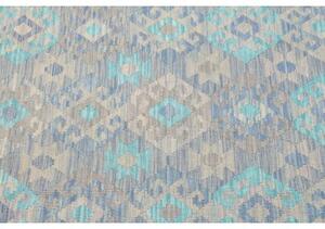 Tappeto Kilim Geometrico Azzurro Grigio 127x171 Cm