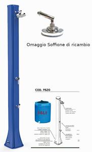 Doccia da Esterno in Resina A riscaldamento solare BIG HAPPY FIVE CON LAVAPIEDI 36 lt Dimensioni 26x20,5x h 220 cm - peso 17,5 kg Colore Blu