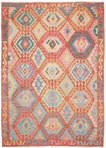 Tappeto Kilim Stilizzato Ruggine Azzurro 181x258 Cm