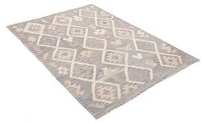 Tappeto Kilim Geometrico Grigio Azzurro Lavanda 127x173 Cm