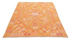 Tappeto Kilim Geometrico Arancione Rosa 129x176 Cm