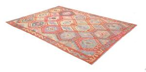 Tappeto Kilim Stilizzato Ruggine Azzurro 181x258 Cm