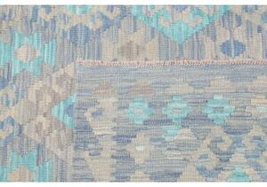 Tappeto Kilim Geometrico Azzurro Grigio 127x171 Cm