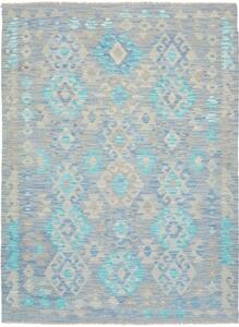 Tappeto Kilim Geometrico Azzurro Grigio 127x171 Cm