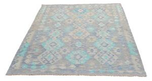 Tappeto Kilim Geometrico Azzurro Grigio 127x171 Cm