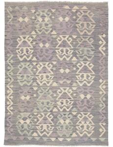 Tappeto Kilim Geometrico Grigio Lavanda 126x174 Cm