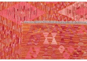 Tappeto Kilim Geometrico Rosso Corallo Arancione 180x246 Cm